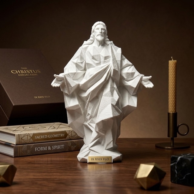 Декоративна фигура Исус Христос с геометричен дизайн