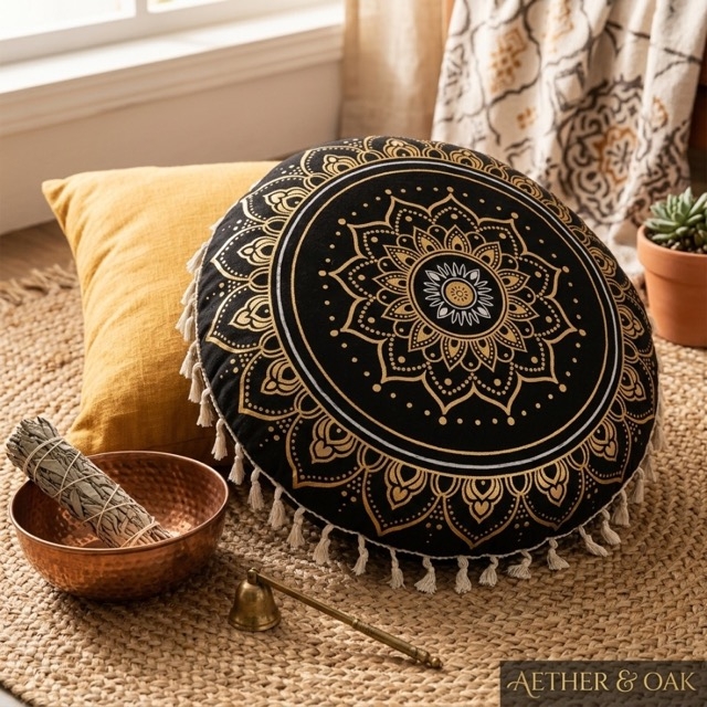 Декоративна кръгла възглавница „Mandala“