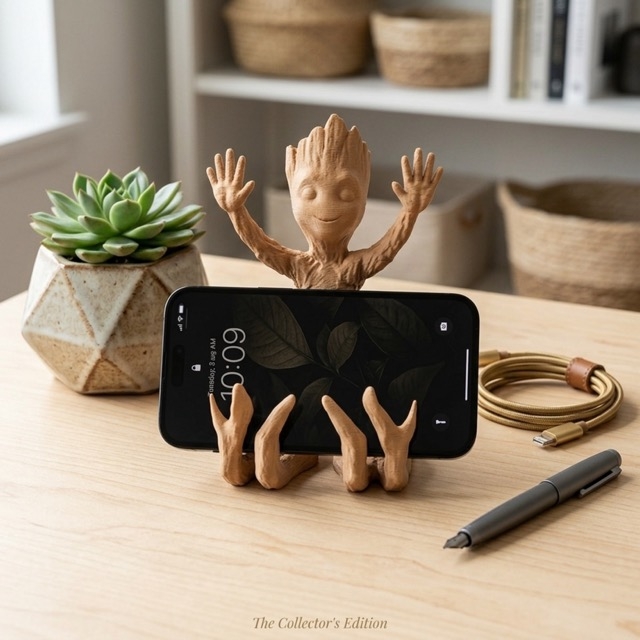 Декоративна стойка за телефон с дизайн на Groot