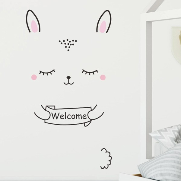 Детски декоративен стикер за врата Зайче Cartoon Rabbit Kids Door Sticker