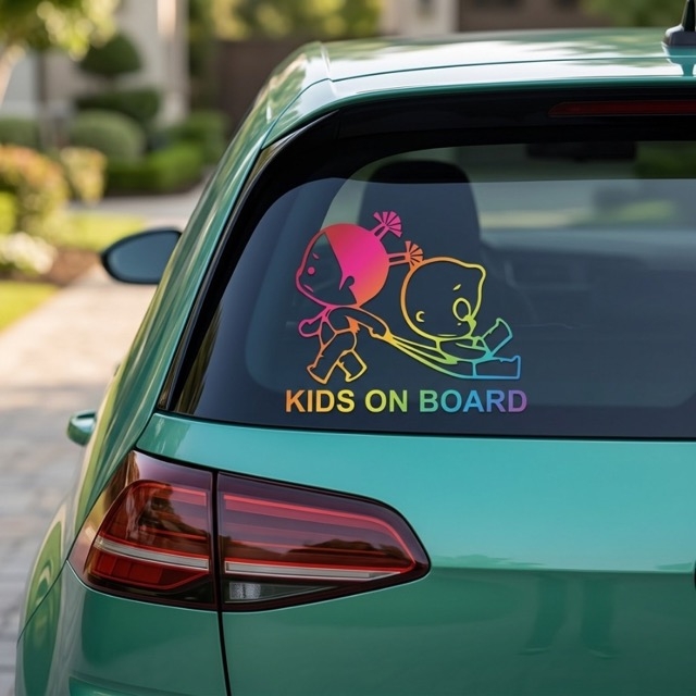 Холограмен стикер за автомобил “Kids On Board”