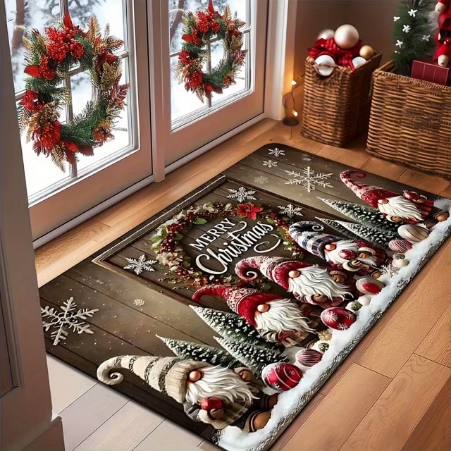 Коледна изтривалка Merry Christmas с гноми