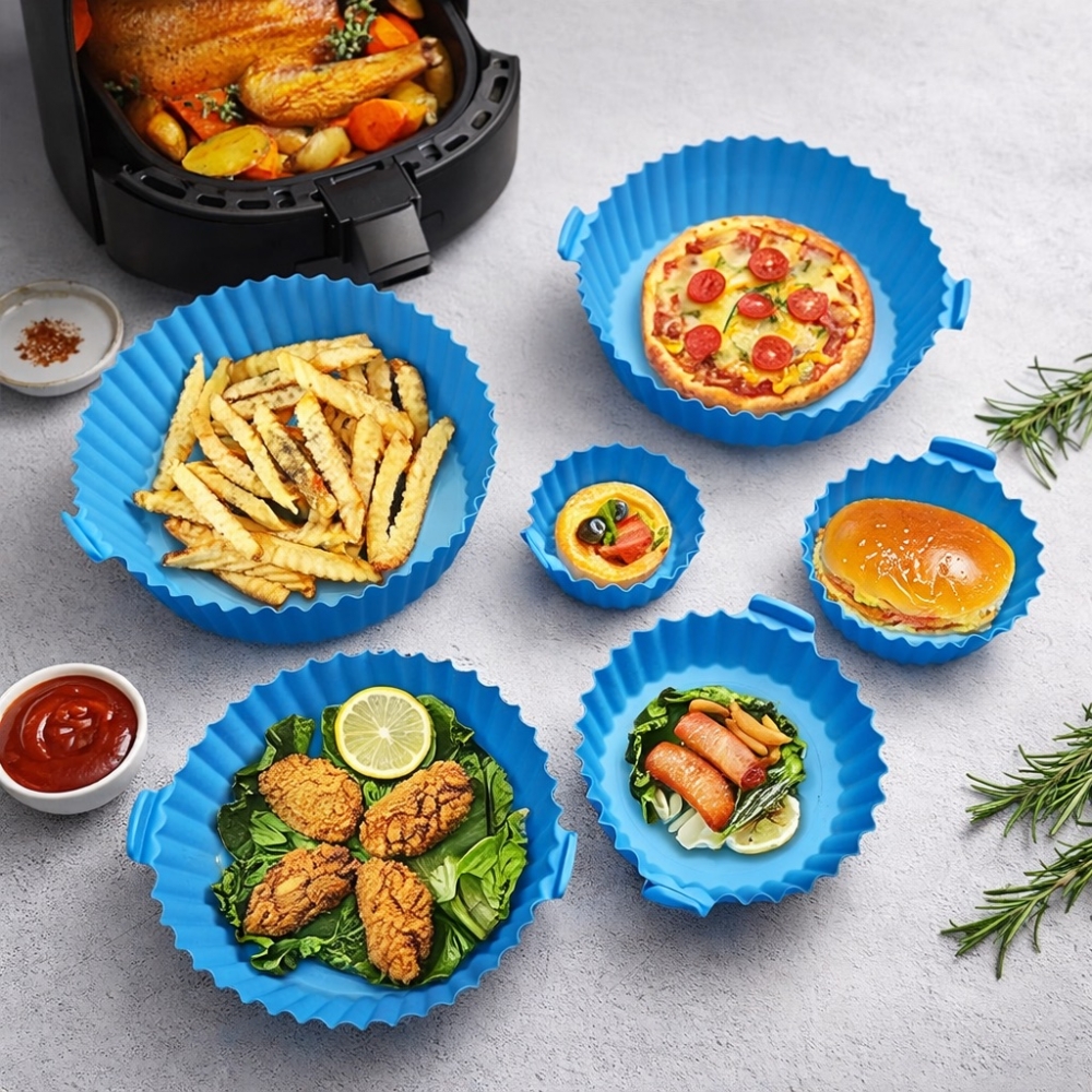 Комплект 6 броя силиконови форми за печене за Air Fryer