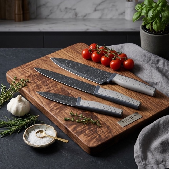 Комплект кухненски ножове Marble с мраморно покритие – 4 части
