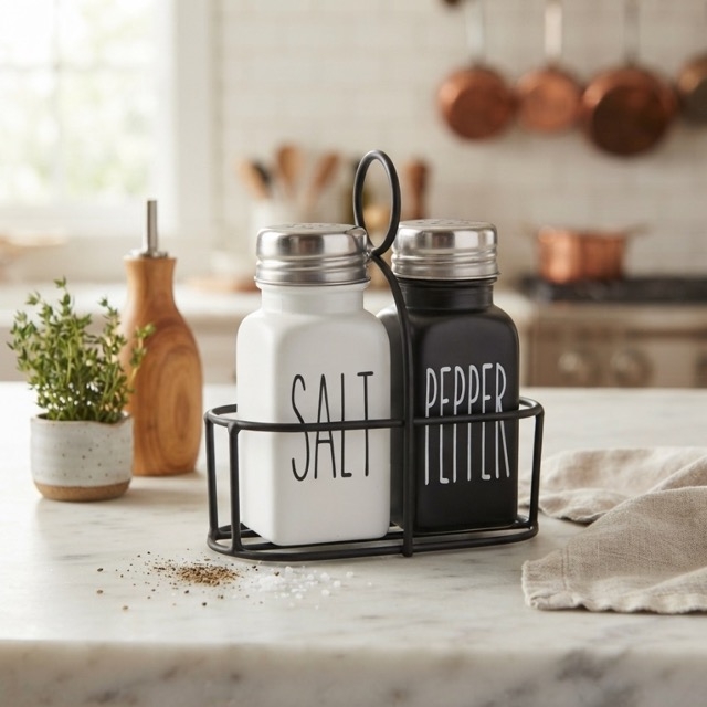 Комплект солничка и пиперничка Salt & Pepper в метална стойка