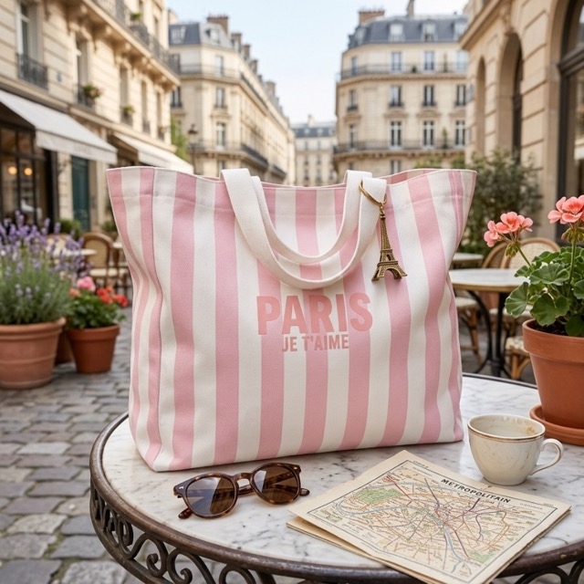 Лятна платнена чанта „Paris Je T'Aime“