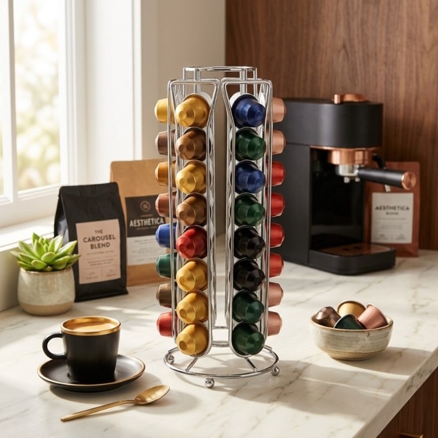 Метална поставка органайзер за 30 кафе капсули Nespresso