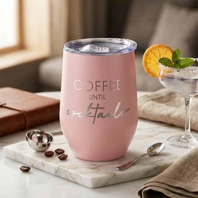 Метална термочаша „Coffee until Cocktails“ – 350 мл