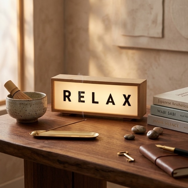 Настолна LED лампа RELAX с дървен панел