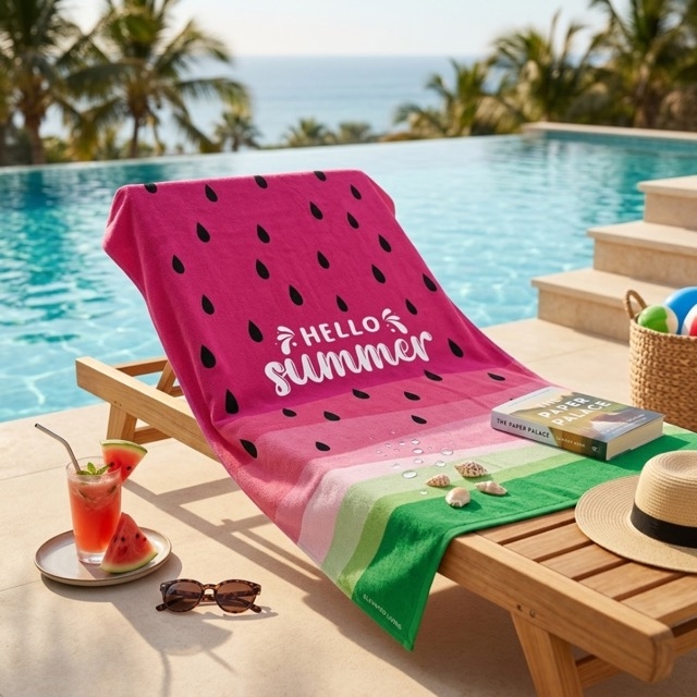 Памучна плажна кърпа Hello Summer