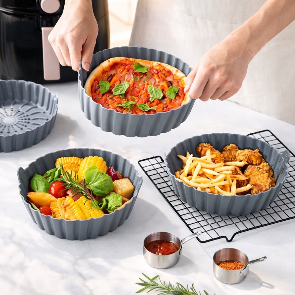 Силиконова форма тавичка за Air Fryer с незалепващо покритие