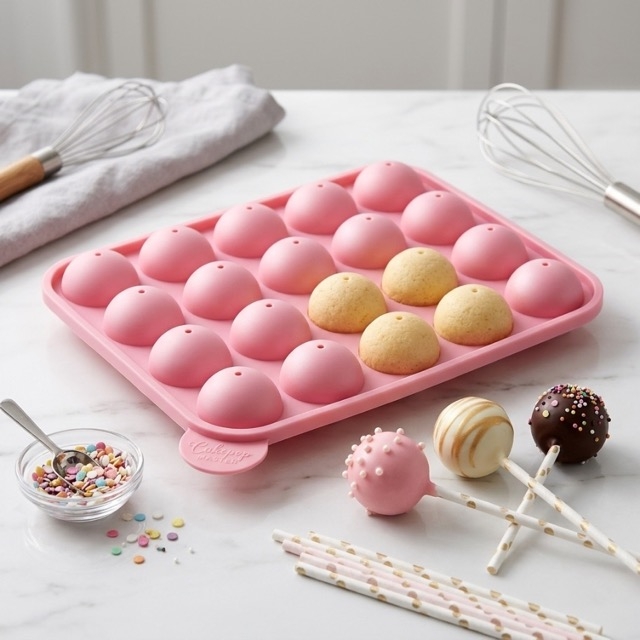 Силиконова форма за Cake Pops (20 гнезда) – Розова