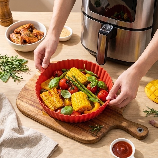 Силиконова подложка за Air Fryer червена