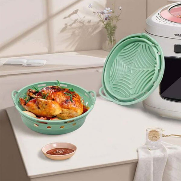 Силиконова сгъваема купа за печене в Air Fryer